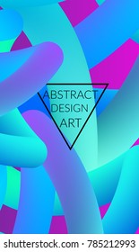 Abstract 3d liquid fluid color shape. Creative Modern vertical social media banner template. Bright neon gradient blend creating innovative 3D effect. Art vector background futuristic design.