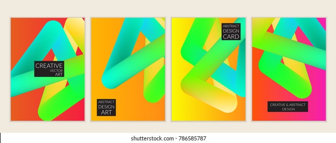 Abstract 3d liquid fluid color shape. Creative modern cover template. Bright neon gradient blend creating innovative 3D effect. Art vector background futuristic design.