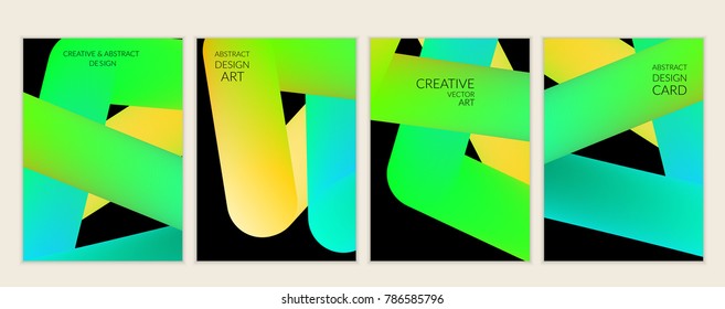 Abstract 3d liquid fluid color shape. Creative modern cover template. Bright neon gradient blend creating innovative 3D effect. Art vector background futuristic design.