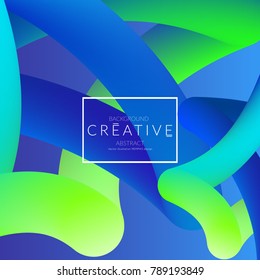 Abstract 3d liquid fluid color shape. Creative Modern Square wed banner template. Bright neon gradient blend creating innovative 3D effect. Art vector background futuristic design.