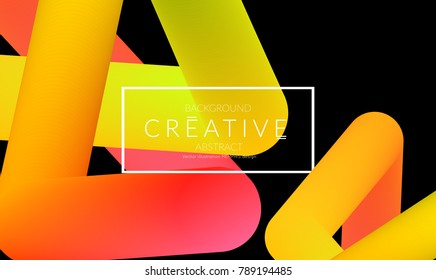 Abstract 3d liquid fluid color shape. Creative Modern vertical social media banner template. Bright neon gradient blend creating innovative 3D effect. Art vector background futuristic design.