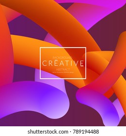 Abstract 3d liquid fluid color shape. Creative Modern vertical social media banner template. Bright neon gradient blend creating innovative 3D effect. Art vector background futuristic design.