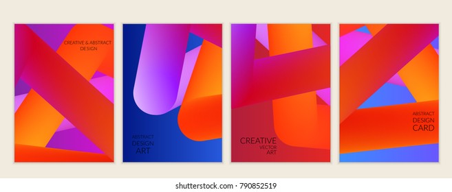 Abstract 3d liquid fluid color shape. Creative modern cover template. Bright neon gradient blend creating innovative 3D effect. Art vector background futuristic design.