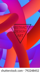 Abstract 3d liquid fluid color shape. Creative Modern vertical wed banner template. Bright neon gradient blend creating innovative 3D effect. Art vector background futuristic design.