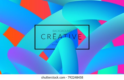 Abstract 3d liquid fluid color shape. Creative Modern vertical social media banner template. Bright neon gradient blend creating innovative 3D effect. Art vector background futuristic design.