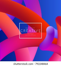 Abstract 3d liquid fluid color shape. Creative Modern Square wed banner template. Bright neon gradient blend creating innovative 3D effect. Art vector background futuristic design.