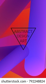 Abstract 3d liquid fluid color shape. Creative Modern vertical social media banner template. Bright neon gradient blend creating innovative 3D effect. Art vector background futuristic design.