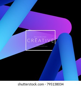 Abstract 3d liquid fluid color shape. Creative Modern Square wed banner template. Bright neon gradient blend creating innovative 3D effect. Art vector background futuristic design.