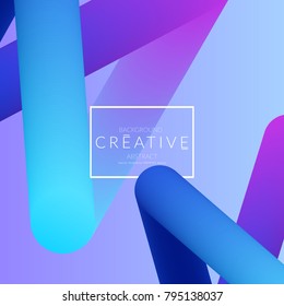Abstract 3d liquid fluid color shape. Creative Modern Square wed banner template. Bright neon gradient blend creating innovative 3D effect. Art vector background futuristic design.