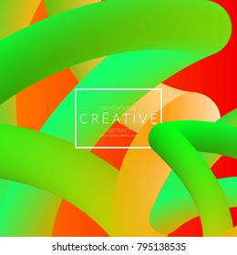 Abstract 3d liquid fluid color shape. Creative Modern vertical social media banner template. Bright neon gradient blend creating innovative 3D effect. Art vector background futuristic design.