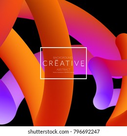 Abstract 3d liquid fluid color shape. Creative Modern vertical social media banner template. Bright neon gradient blend creating innovative 3D effect. Art vector background futuristic design.