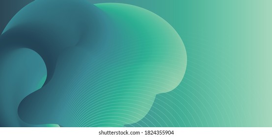 Abstract 3D Liquid Gradient Wipe Banner Background with Tosca Color