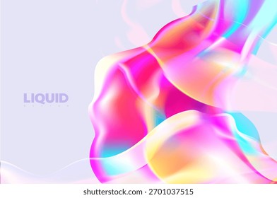 Abstrakte 3D flüssige holografische Form. Farbiges Fluid-Design-Element.