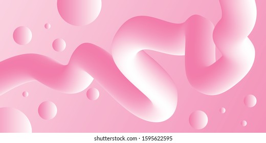 Abstract 3d liquid in pinkish shades. Vector art illustration. Beautiful gradient streams. Creativity concept, eps