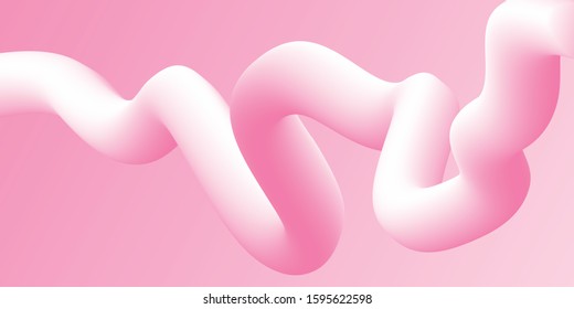 Abstract 3d liquid in pinkish shades. Vector art illustration. Beautiful gradient streams. Creativity concept, eps