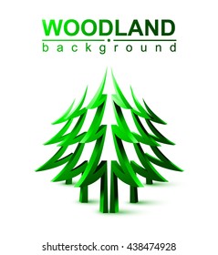 Abstract 3d logo coniferous forest.