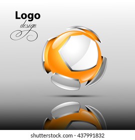 Abstract 3d logo design. Sport  emblem or sweet honey sign.