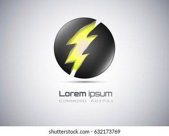 Abstract 3d logo design template. 
Voltage concept. Vector illustration.