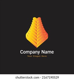 Abstract 3D logo design tower love