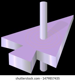 abstract 3D logo of the direction of movement forward and up