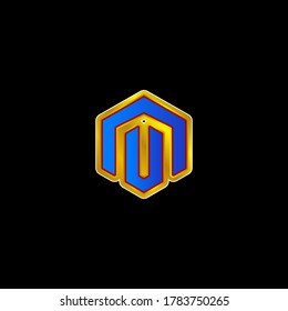Abstract 3D logo icon of modern dimensions