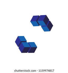 abstract 3d logo icon vector