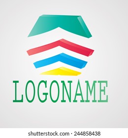 Abstract 3D Logo Illustration. Hexagon Shape. Vector.