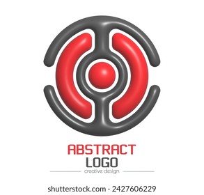 Abstract 3d logo. A template for a brand, ID, sticker, sticker, or pictogram. Social network icon, corporate design idea