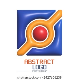 Abstract 3d logo. A template for a brand, ID, sticker, sticker, or pictogram. Social network icon, corporate design idea