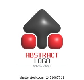 Abstract 3d logo. A template for a brand, sticker, or icon. Social network icon, corporate design idea