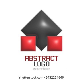 Abstract 3d logo. A template for a brand, sticker, or icon. Social network icon, corporate design idea