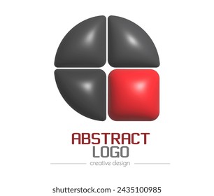 Abstract 3d logo. A template for a brand, sticker, or icon. Social network icon, corporate design idea