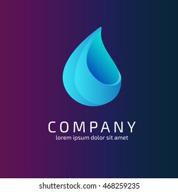Abstract 3d logo waterdrop