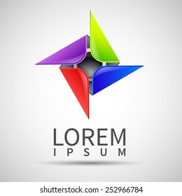Abstract 3d logos carving set. Logo