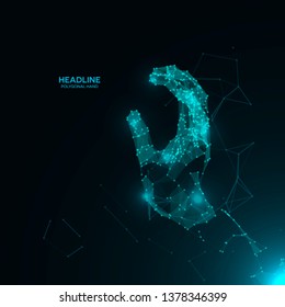 Abstract 3d low poly hand