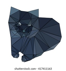 Abstract 3d low polygon design stylized dark cat on white background 
Eps 10 stock vector illustration 
