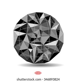 abstract 3d low polygonal geometric shape isolated on white background. vector illustration