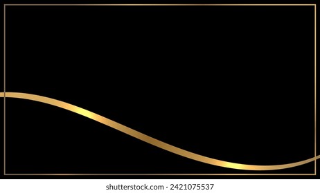Abstract 3D luxury brown waveform ribbon lines elements with glowing light effect on background. Vector graphic illustration. 