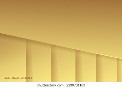 Abstract 3D luxury gold shiny gradient color background texture. Elegant brown shade template with realistic paper cut style. Modern backdrop illustration for design.