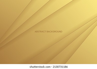 Abstract 3D luxury gold shiny gradient color background texture. Elegant brown shade template with realistic paper cut style. Modern backdrop illustration for design.