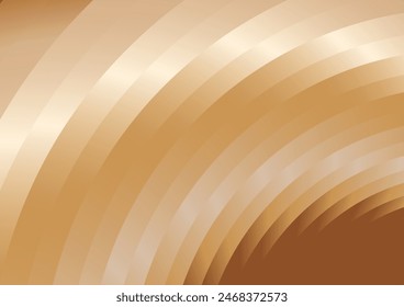 Abstract 3d luxury golden metal curved stripes layers. Abstract futuristic illustration of gold volumetric gradient stripes, lines. Modern geometric luxury template for business, presentation. Vector.