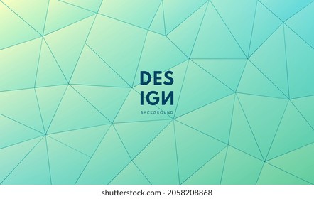 Resumen de diseño moderno de degradado 3D de lujo verde y azul poligonal. Patrón triangular geométrico. Tecnología y estilo futurista. Puede usarse para portada, afiche, banner web, volante, página de aterrizaje, anuncio impreso.