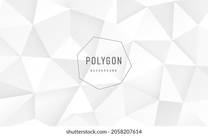 Resumen de diseño moderno con degradado 3D de lujo blanco y gris poligonal. Patrón de color triangularplateado geométrico. Puedes usar para portada, afiche, banner web, volante, página de aterrizaje, anuncio impreso. EPS10 vectores