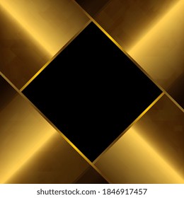 Abstract 3D Luxury metallic gold Layer background. Abstract template luxury square geometric overlap layer.3D style. Gold papercut textured background. Luxury and modern style.Vector illustration.