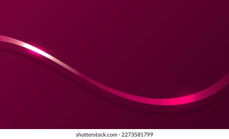 Abstract 3D luxury red waveform ribbon on red background. Vector graphic illustration.