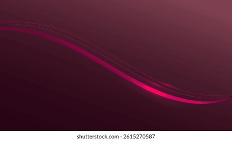 Abstract 3D luxury ribbon line elements with glowing light effect on red background. Ribbon red.