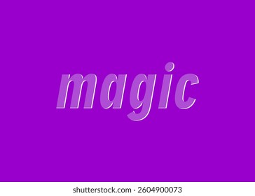 Abstract 3D Magic Text Effect Design Purple Background