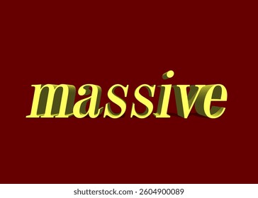 Abstract 3D Massive Text Effect Design Red Background