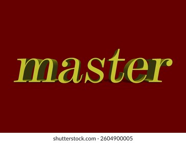 Abstract 3D Master Text Effect Design Red Background