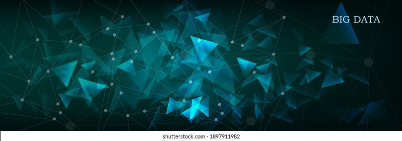 Abstract 3D mesh background with circles and particles on a dark background.  Music background equalizer concept.